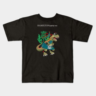 Clanosaurus Rex HAMILTONsaurus rex Plaid Hamilton Ancient Blue Scotland Ireland Family Tartan Kids T-Shirt